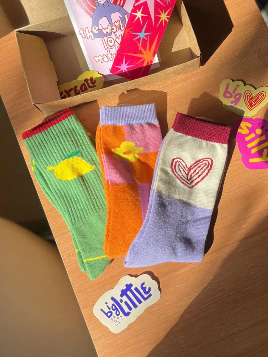 The Joy Bundle | Pack of 3 socks | Flower, mango, heart