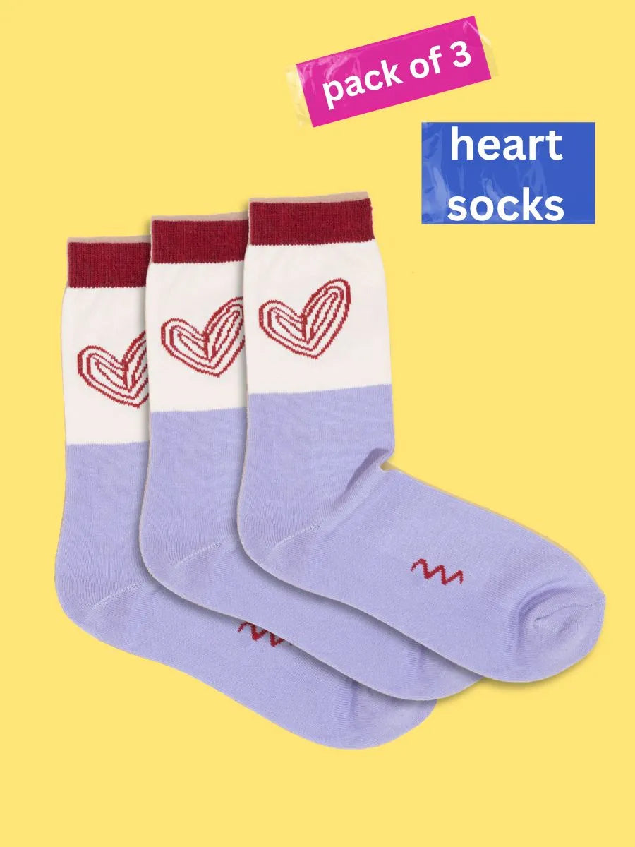 Three of Hearts | Heart sock - Pack of 3
