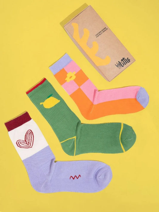 The Joy Bundle | Pack of 3 socks | Flower, mango, heart